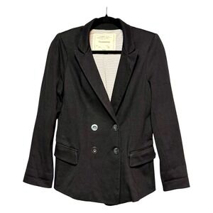 Anthropologie Cartonnier Preppy Double Breasted Blazer Womens Sz S Dark Academia